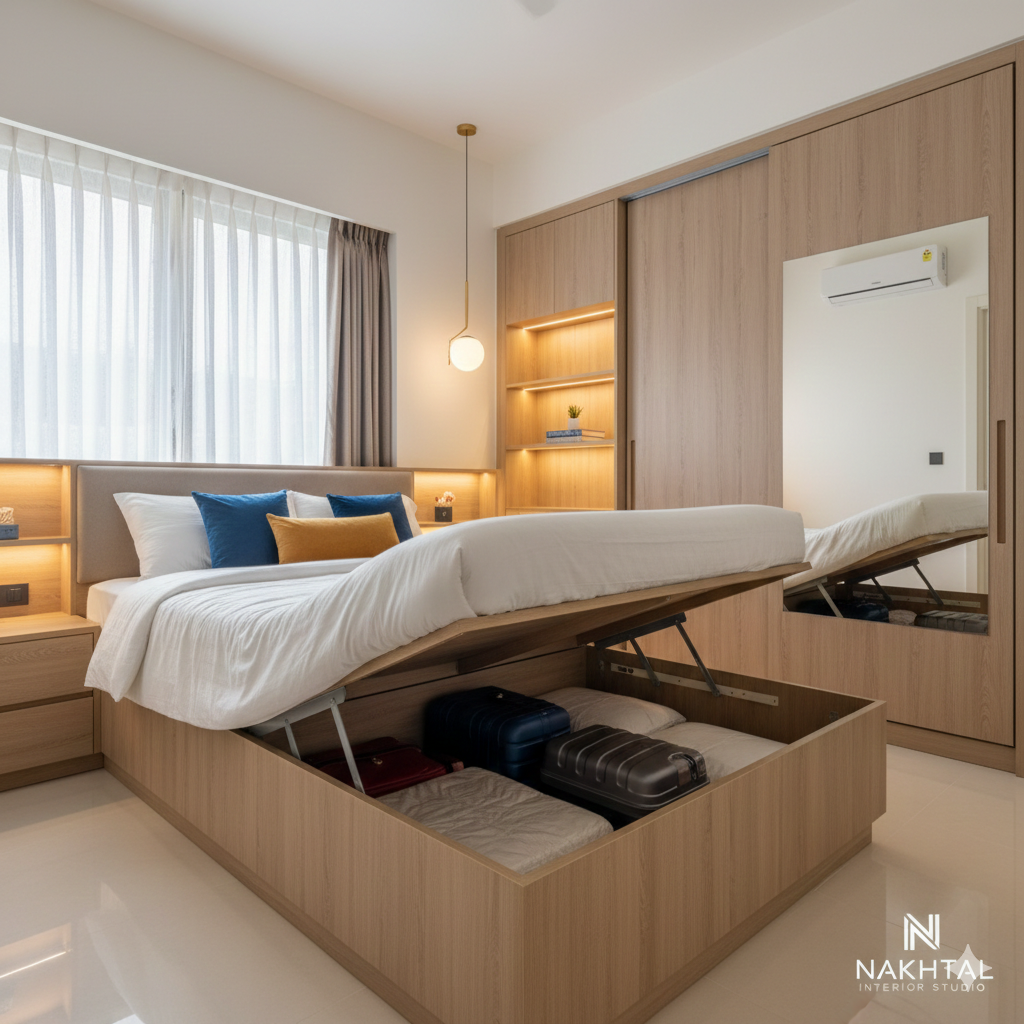 Wooden Beds with Storage Manufacturer in Pune — Custom Storage Beds by Nakhtal Furniture