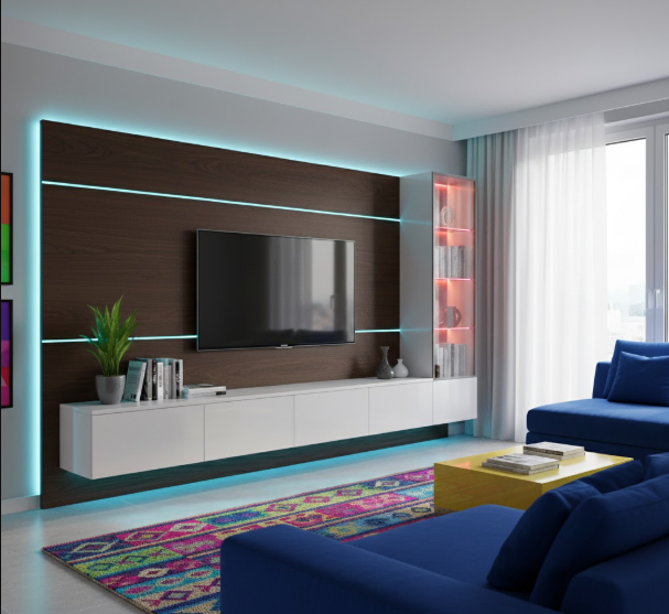 Modular TV Unit Manufacturer in Pune — Custom Wall Mounted TV Units by Nakhtal Furniture
